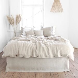 Super luxurious Heavyweight Linen Duvet Cover in white KING